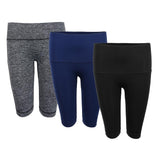 Maxbell Flex Yoga Shorts with Pockets High Waisted Workouts Biker Pants L Gray