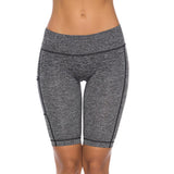 Maxbell Flex Yoga Shorts with Pockets High Waisted Workouts Biker Pants L Gray