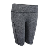 Maxbell Flex Yoga Shorts with Pockets High Waisted Workouts Biker Pants L Gray