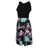 Maxbell Women's Floral Sleeveless Off-Shoulder Party Prom Swing Dress Pink Green M