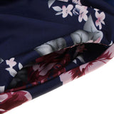 Maxbell Women's Floral Sleeveless Off-Shoulder Party Prom Swing Dress Navy Blue M