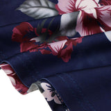 Maxbell Women's Floral Sleeveless Off-Shoulder Party Prom Swing Dress Navy Blue M