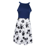 Maxbell Women's Floral Sleeveless Off-Shoulder Party Prom Swing Dress White M
