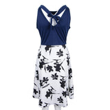 Maxbell Women's Floral Sleeveless Off-Shoulder Party Prom Swing Dress White M