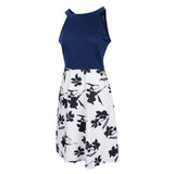 Maxbell Women's Floral Sleeveless Off-Shoulder Party Prom Swing Dress White M