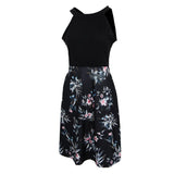 Maxbell Women's Floral Sleeveless Off-Shoulder Party Prom Swing Dress Black M