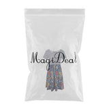 Maxbell Women's Striped Floral Print Short Sleeve Knee Length Dress with Pockets M 1#