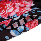 Maxbell Women's Striped Floral Print Short Sleeve Knee Length Dress with Pockets M 7#