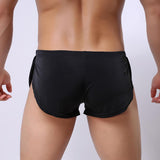 Men's Side Split Solid Briefs Bulge Pouch Boxers Underwear Panties S Black