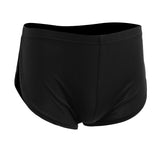 Maxbell Men's Side Split Solid Briefs Bulge Pouch Boxers Underwear Panties L Black