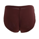 Maxbell Men's Side Split Solid Briefs Bulge Pouch Boxers Underwear Panties L Coffee