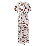 Maxbell Women Floral Split Long Dresses Beach Maxi Dress Tea Dress L Feather