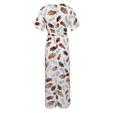 Maxbell Women Floral Split Long Dresses Beach Maxi Dress Tea Dress L Feather