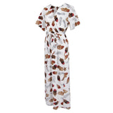 Maxbell Women Floral Split Long Dresses Beach Maxi Dress Tea Dress L Feather