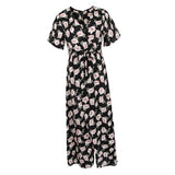 Women Floral Split Long Dresses Beach Maxi Dress Tea Dress M Petunia