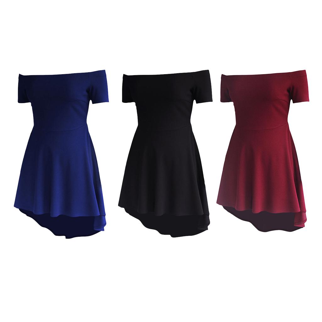⚡️Buy Maxbell Solid Off Shoulder Skater Dress High Low Dress Short Sleeves  XL Burgundy at the best price with offers in India. Maxbell Solid Off  Shoulder Skater Dress High Low Dress Short