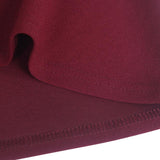 Maxbell Solid Off Shoulder Skater Dress High Low Dress Short Sleeves 2XL Burgundy