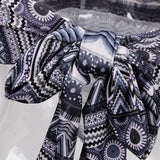 Maxbell Boho Lady Strapless Ethnic Print Tube Top Backless Wrap Tank Vest Black gray