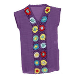 Maxbell Kids Girls Summer Swimwear Beach Coverup Crochet V Neck Loose Dress 80cm Purple