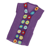 Maxbell Kids Girls Summer Swimwear Beach Coverup Crochet V Neck Loose Dress 80cm Purple