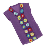 Maxbell Kids Girls Summer Swimwear Beach Coverup Crochet V Neck Loose Dress 80cm Purple
