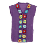 Maxbell Kids Girls Summer Swimwear Beach Coverup Crochet V Neck Loose Dress 80cm Purple