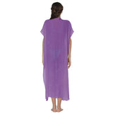 Kids Girls Summer Swimwear Beach Coverup Crochet V Neck Loose Dress 100cm Purple