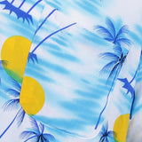 Maxbell Men Hawaiian Stag Beach Hawaii Aloha Shirt Party Summer Shirt L Light blue