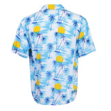 Maxbell Men Hawaiian Stag Beach Hawaii Aloha Shirt Party Summer Shirt L Light blue