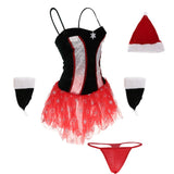 Maxbell Sexy Mrs Santa Cosplay Christmas Costume Lingerie Women Halloween Dress Hat