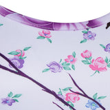 Maxbell Women's Casual Dress Sleeveless Floral Flare Beach Sundress S Purple