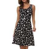 Maxbell Women's Casual Dress Sleeveless Floral Flare Beach Sundress S Star