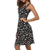 Maxbell Women's Casual Dress Sleeveless Floral Flare Beach Sundress S Star