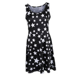 Maxbell Women's Casual Dress Sleeveless Floral Flare Beach Sundress S Star