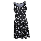 Maxbell Women's Casual Dress Sleeveless Floral Flare Beach Sundress XL Star