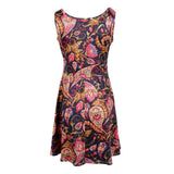 Maxbell Women's Casual Dress Sleeveless Floral Flare Beach Sundress L Multicolor