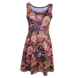 Maxbell Women's Casual Dress Sleeveless Floral Flare Beach Sundress L Multicolor