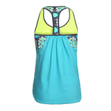 Maxbell Women Modest Tank Top Swimwear Floral T Back Vest Tankini Tops L Green