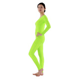 Maxbell Adult Spandex Bodysuit Catsuit Dance Costume Stretch Unitard Jumpsuit Neon Green 3XL