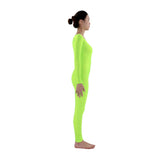 Maxbell Adult Spandex Bodysuit Catsuit Dance Costume Stretch Unitard Jumpsuit Neon Green 3XL