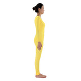 Maxbell Adult Spandex Bodysuit Catsuit Dance Costume Stretch Unitard Jumpsuit Yellow M