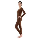 Maxbell Adult Spandex Bodysuit Catsuit Dance Costume Stretch Unitard Jumpsuit Coffee M