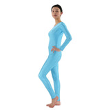 Maxbell Adult Spandex Bodysuit Catsuit Dance Costume Stretch Unitard Jumpsuit Sky Blue S