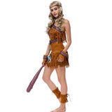 Maxbell Women Tassel Suede Indian Costume Native America PrincessPocahontas Outfit XL