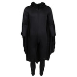 Maxbell Adults Black Bat Halloween Costume Spandex Hooded Jumpsuit with Wing  XL