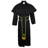 Maxbell Halloween Priest Cosplay Outfit Women Men Cape Coat Religious Costume Set M
