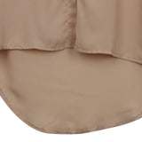 Maxbell Solid Long Sleeves Button Down Chiffon Shirt Dress Blouse XL Khaki