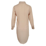 Maxbell Solid Long Sleeves Button Down Chiffon Shirt Dress Blouse XL Khaki
