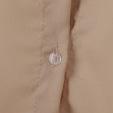 Maxbell Solid Long Sleeves Button Down Chiffon Shirt Dress Blouse 2XL Khaki