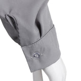 Maxbell Solid Long Sleeves Button Down Chiffon Shirt Dress Blouse S Gray